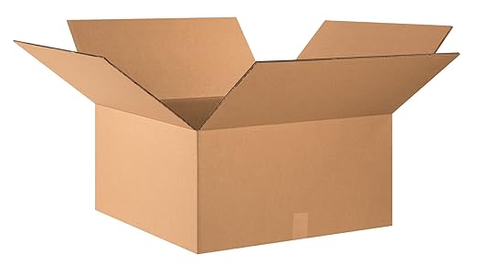Aviditi HD242412DW Heavy-Duty Double Wall Corrugated Cardboard Box 24" L x 24" W x 12" H, Kraft, For Shipping, Packing and Moving (Pack of 10)