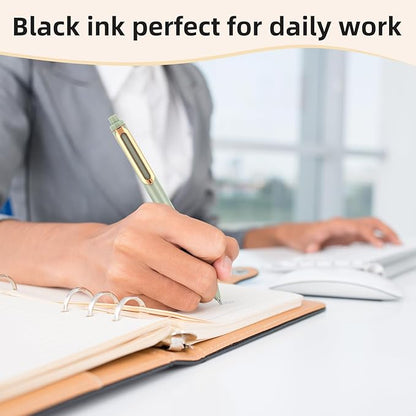NUSIGN Gel Pens, 10 Pcs 0.5mm Retractable Black Ink Fine Point Rolling Ball Gel Pen, Smooth Writing No Bleed for Journaling Note Taking, Home School Office Supplies
