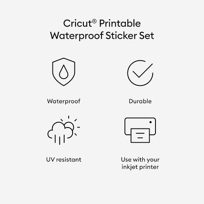 Cricut Printable Holographic Sticker Paper - US Letter Size (8.5in x 11in), Waterproof Sticker Paper for Printer, Compatible with Cricut Maker, Explore 3, & Cricut Joy Xtra, Transparent (5 Ct)
