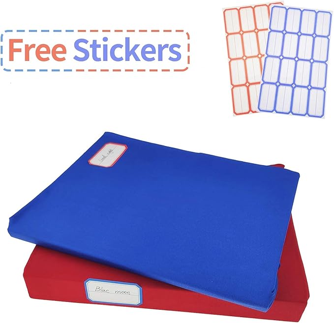 2 Pack Stretchable Book Sleeve Covers, for Paperbacks Hardcover Textbooks up to 9" x 12", Office Supplies with Free Sticker Labels (2 Pack, Rose Red)