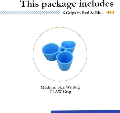 The Pencil Grip Writing CLAW for Pencils and Utensils, Medium Size, 6 Count Blue/Red (TPG-21206)