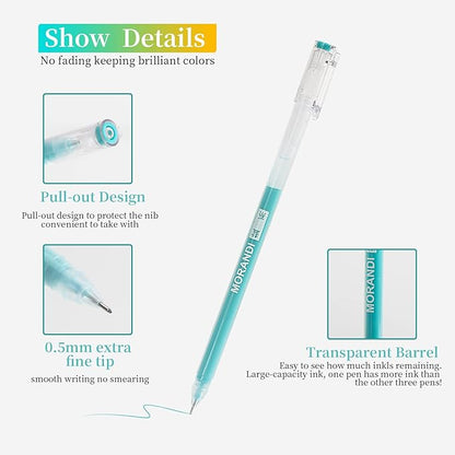 0.5mm Journal Colouring Pens, Assorted Rainbow Colors Pens Set of 9 for Adults Journal Coloring Calligraphy,Made for Everyday Writing, Journals,Drawing,Coloring Books (Gentle Yellow)