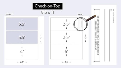 Business Voucher Check Stock - 2500 Sheets, Check on Top, Blue Marble