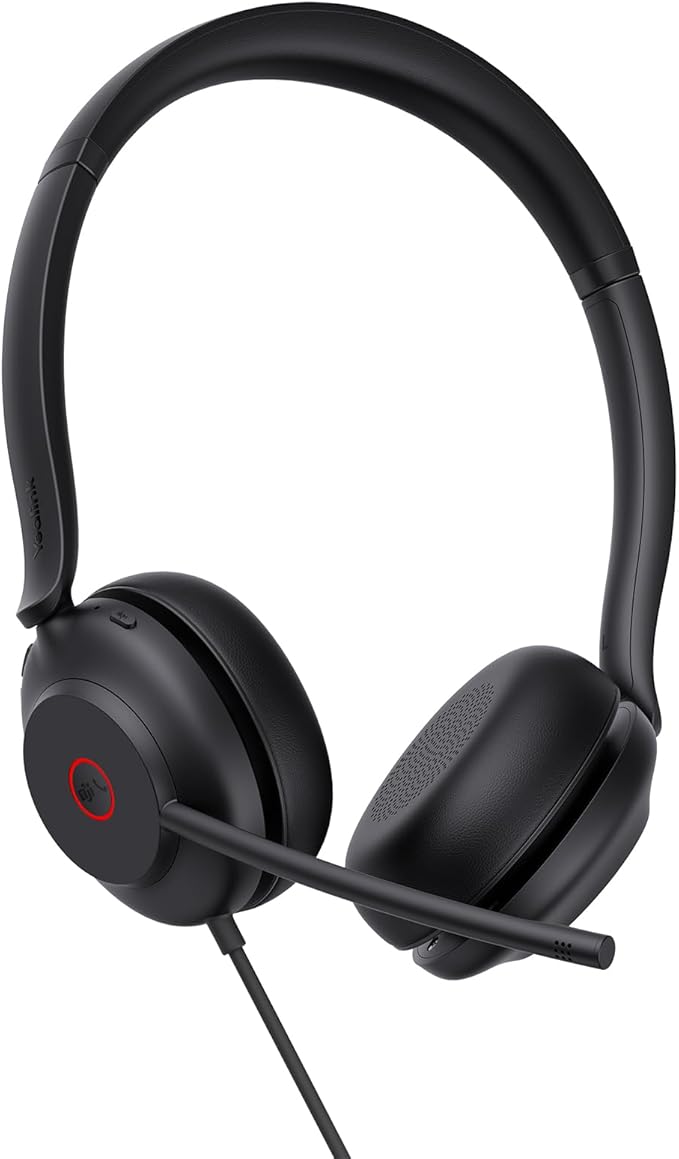 Yealink UH35 Professional USB Headset, Dual Wired Headset with Noise Cancelling Microphone, Call and Music Mode, Lightweight Comfort Design, Stereo, Teams Certified