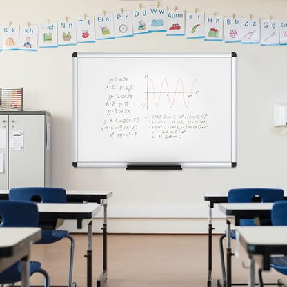 VIZ-PRO Magnetic Whiteboard/Dry Erase Board, 48 X 24 Inches, Includes 1 Eraser & 2 Markers & 4 Magnets