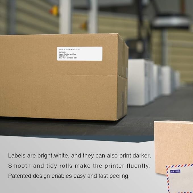 BETCKEY - Compatible DYMO 30252 (1-1/8" x 3-1/2") Address & Barcode Labels - Compatible with DYMO Labelwriter 450, 4XL, NOT Fit 550 & 5XL [6 Rolls/2100 Labels]