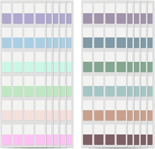 480 Pcs Sticky Index Tabs, Colored Book Sticky Tabs for Notebooks, Repositionable Page Tabs for Notebooks File Classification,12 Colors (0.5×1inch)