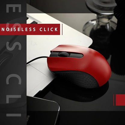Hoteam 12 Pcs Wired Computer Mouse Bulk Cord USB Computer Mice Ergonomic Wired Mouse for Pcs, Computers, Laptops, Gaming Office Home Supplies (Red)