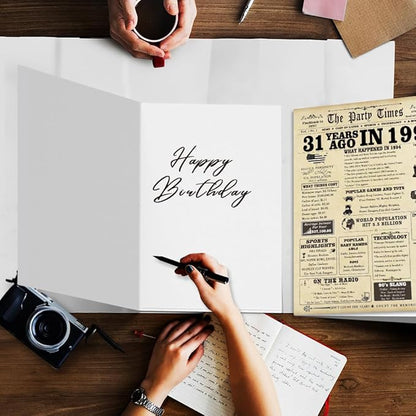 Funny 31st Birthday Card Gifts for Women Men,Large 31 Year Old Birthday Decorations Gifts for Her Him,Happy 31st Anniversary Wedding Gifts Card for Husband Wife