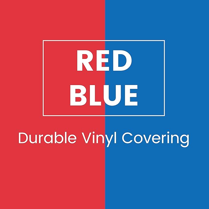 ECR4Kids Premium Folding Rest Mat, 4-Section, 2in, Sleeping Pad, Blue/Red, 5-Pack