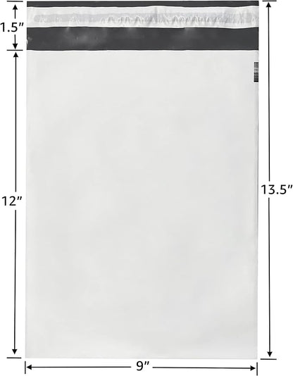 Colored Poly Mailers Pack of: Be creative with your packaging with Colored mailers (White, 9" x 12" pack of 1000)