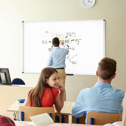 VIZ-PRO Magnetic Dry Erase Board/Whiteboard, 5' X 3', Silver Aluminium Frame