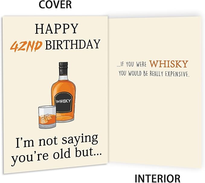 Funny 42nd Birthday Card, Best 42nd Birthday Gifts Women Men, Unique 42ndBirthday Decorations for Him Her, Happy 42 Year Old Bday Card Gifts for Husband Wife