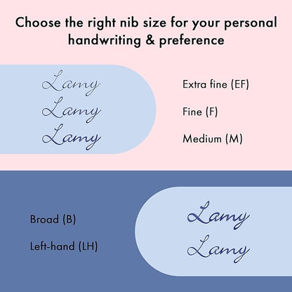 LAMY safari lightrose - Fountain Pen with ergonomic grip & polished steel nib in size B - ideal for any Writing & Calligraphy - including LAMY T 10 blue cartridge - Right-Handed