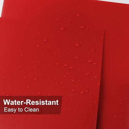 12-Pack Plastic Folders with Pockets,2-Pocket Poly Folders Holds 8-1/2" x 11" Paper for School/Office/Home, Red