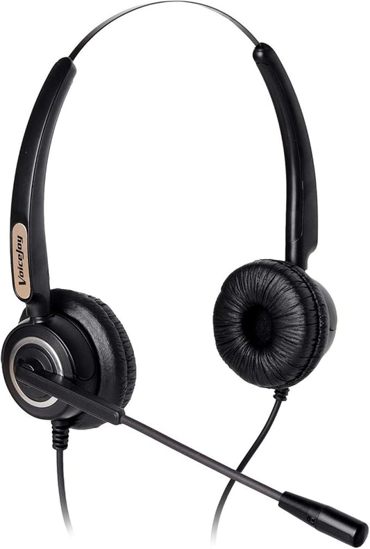 VoiceJoy Corded RJ9 Phone Headset Binaural with Noise Canceling Microphone ONLY for Cisco IP Phones: Such as 7942 7971 8841,8845, 8851, 8861,8945, 8961, 9951, 9971 etc