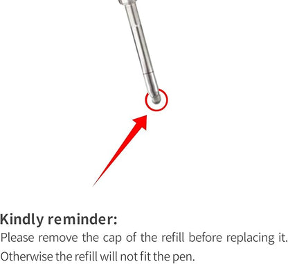 Red Ink Refills (6pcs), Replaceable Pens Refills, 1mm Medium Tip - Red