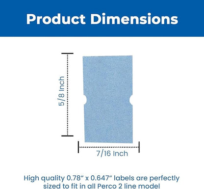 Perco 2 Line Blue Labels - 80 Rolls, 10 Sleeves, 80,000 Blank Price and Date Gun Labels for Perco 2 Line Price and Date Guns - Made in USA