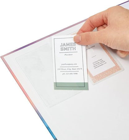 Juvale 30 Pieces Clear Adhesive Pockets for Planners and Binders, Peel and Stick Index Card and Photo Pockets, Office Notebook Folder Sleeves (4 Sizes)