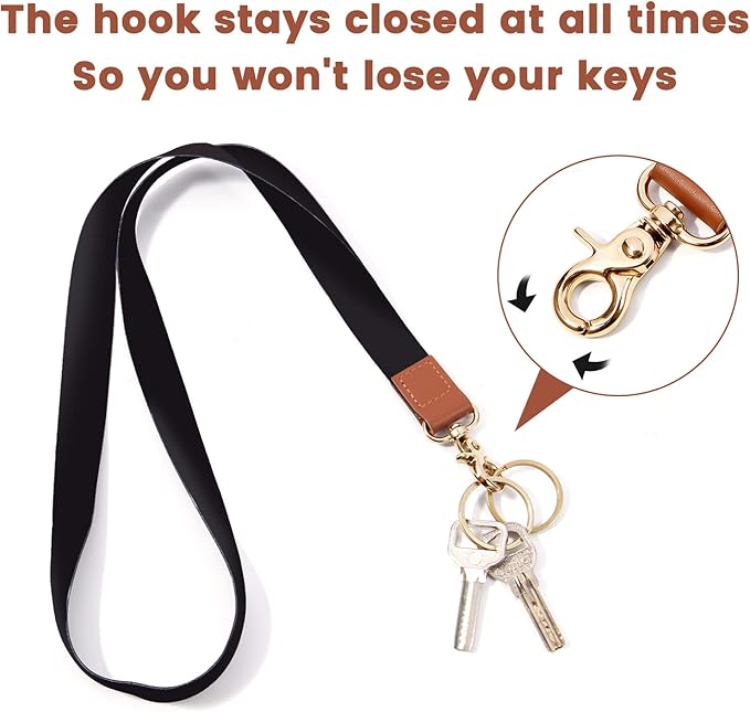 XCHIN Lanyards for Keys, Wrist Strap Lanyards, Black Keychain Lanyard for Women Men, Cool Long Lanyards & Cute Short Lanyards