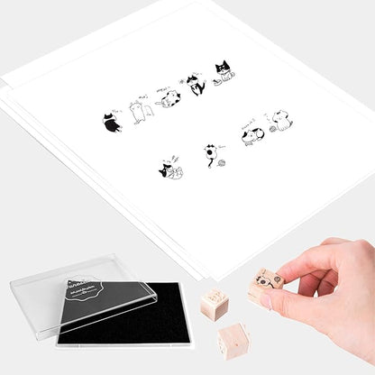 Ink Pad, 5x4'' Washable Stamp Ink Pad for Kids, Black