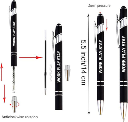 PASISIBICK 12 Pieces Motivational Inspirational Quotes Snarky Screen Touch Stylus Ballpoint Pens, Office Encouraging Scriptures, Black Ink (12 Color,Motivational)