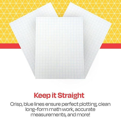 School Smart Double Sided Graph Paper, 8-1/2 x 11 Inches, 1/2 Inch Rule, White, Pack of 500 - 085279