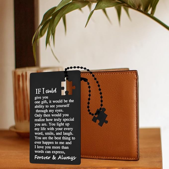 llxxeyopqdxz Anniversary Card Gifts for Men or Women, Happy Birthday Card for Husband, Anniversary Cards for Husband, Wallet Card Love Gift for Him Her, Wallet Insert Card