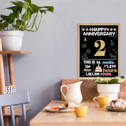 Joycard 2th Anniversary Card for Women Men, Gold Wedding Card for Wife Husband, Sweet Marriage Decorations Gifts for Couple, Perfect for Her Him on Anniversary Day, Back in 2023