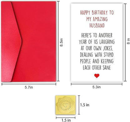 Happy Birthday Card for Husband, Funny Birthday Card from Him, Happy Birthday to My Amazing Husband Card