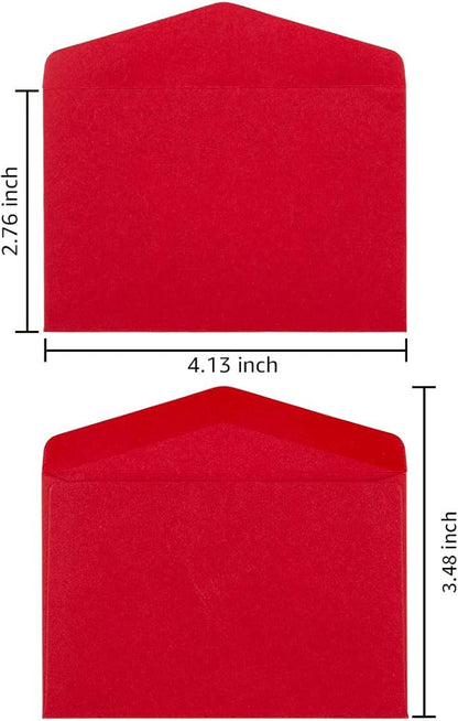 120 Pack Mini Envelopes Christmas Red and Green Envelopes Self-Adhesive Kraft Paper Tiny Pockets for Holiday Small Gift Cards Invitations Business Notes(4.13"×2.76") (Green and Red)