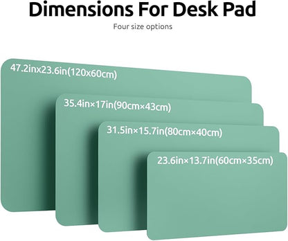 YSAGi Leather Desk Protector, Office Mat, Large Mouse Mat, Non-Slip PU Leather Blotter, Laptop Desk Pad, Waterproof Writing Pad for Office and Home (Green-Blue, 47.2" x 23.6")