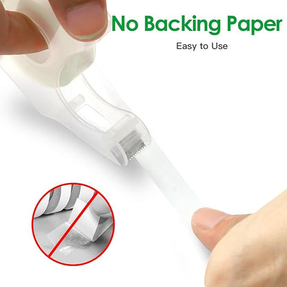 LOCKLOCK Double Sided Tape Light Duty, 40 Pack, 1/2 x 350 inches, Narrow Double StickTape with Dispenser for Crafts, Gift Wrapping, Clear Tape Double Sided for Office School Supplies.