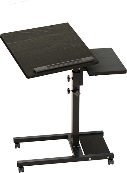 TigerDad Mobile Adjustable Height Laptop Stand PC Computer Portable Notebook Swivel Laptop Desk Rolling Table Desk Cart Tiltable with Wheels Casters& Mouse Pad Table (Dekuwood)