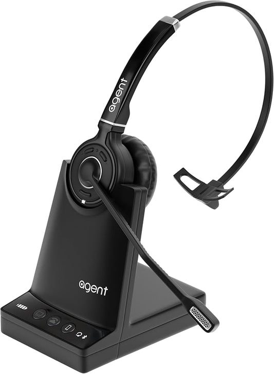 TruVoice AW70 DECT 3-in1 Wireless NC Headset with EHS for Remote Answer - Compatible with Cisco Phones 6945 7821 7841 7861 7942G 7945G 7962G 7965G 7975G 8841 8851 8861 and Computer and Cell Phones