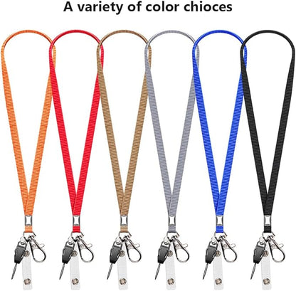 3 Pack Neck Lanyard with ID Badge Holder, Office Strap Lanyards, Stainless Metal Swivel Hook for Name Tag, Badge Holders, Keychains, Card, Orange