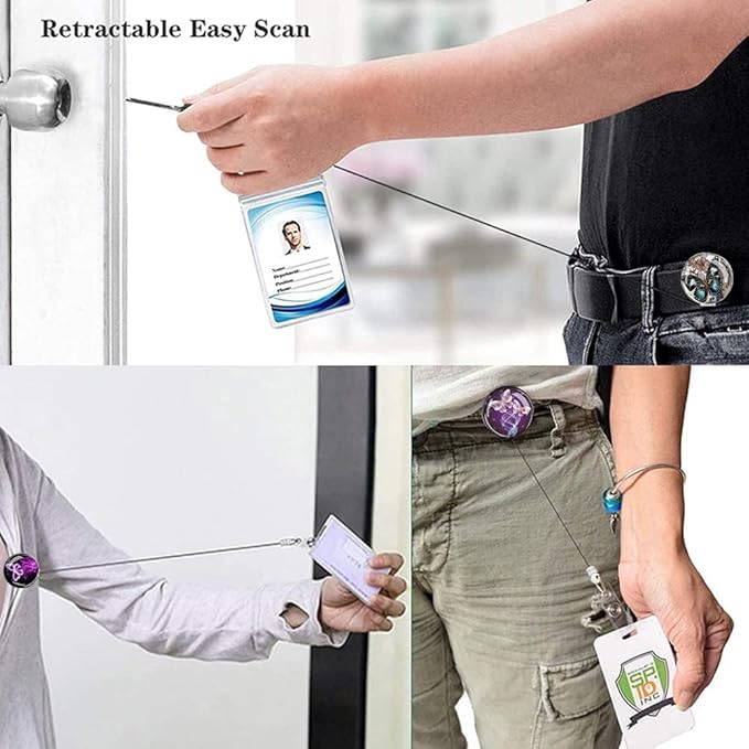 Retractable ID Badge Holder,Nurse Badge Reels with Clip,Name Card Holders for Office Worker Doctor Nurse（3 Pack Butterfly ）