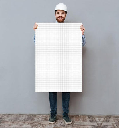 Graph Paper Pad - 24" x 36" Large Graph Paper, 25 Sheets/50 Pages, 4"x4" Ruled Grid Paper for Engineer Architect Designer Mathematician Draftsmen Sketch House Commercial Building Plan Drafting