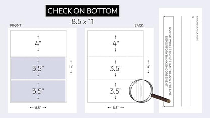 Compuchecks Check on Top Blank Check Paper - 2500 Pack, Quick-Books & Laser Printer Compatible - Security Business Checks with Voucher - 8.5" x 11" Green Pinstripe
