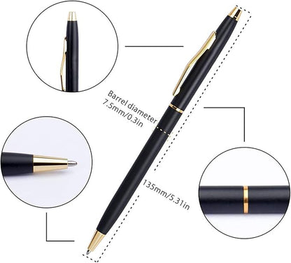 Cambond Black Pens Ballpoint Pens - Black Ink Bulk Pens 1.0 mm Medium Point Smooth Writing Office Pens for Men Women Police Uniform Office Business, 10 Pack (Black)