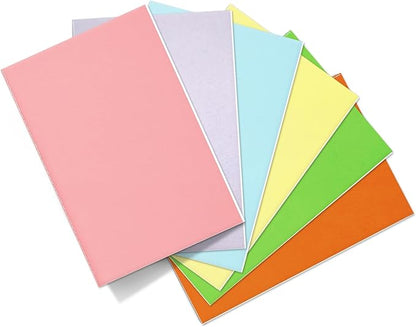 6 Pack Blank Books for Kids - 5.5"x 8.3", 60 Pages - Small Journals Bulk, Girls Notebooks for Drawing & Writing, Sketchbooks w/Colorful Soft Cover, Unlined Paper, A5 Travel Size (Light)