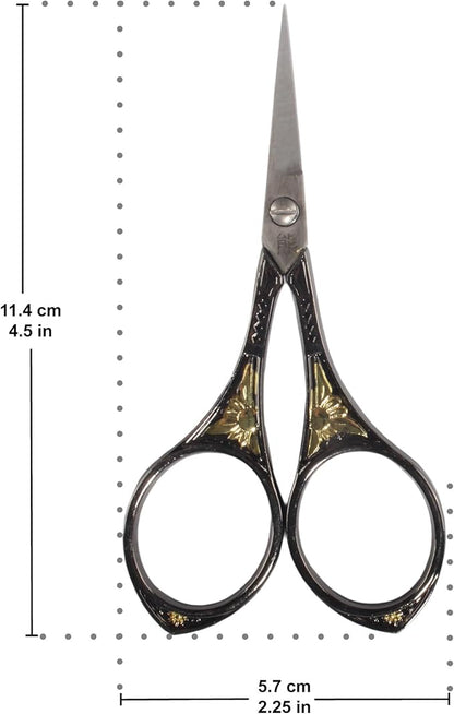 JubileeYarn Sun Motif Embroidery Craft Scissors - Black - 10 Scissors