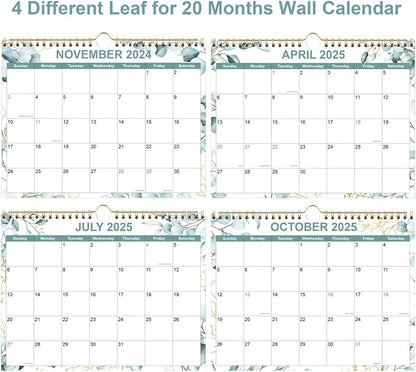 2025-2026 Wall Calendar - Calendar 2025 from January 2025 - June 2026, 18 Months Calendar with Premium Paper, Twin-Wire Binding & Hanging Hook, 8.5" x 11", Leaf