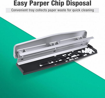 HAUSHOF Desktop Stapler and 3-Hole Punch Set with 5000-Piece Staples and Staple Remover, Office Supplies Compatible with 26/6 and 24/6 Staples
