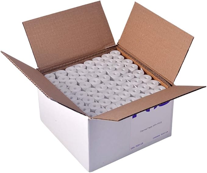 2 1/4 x 24 feet x 128 rolls CORELESS BPA Free Thermal Paper Rolls for Poynt and Pidion Thermal Receipt Printers. 22mm diameter