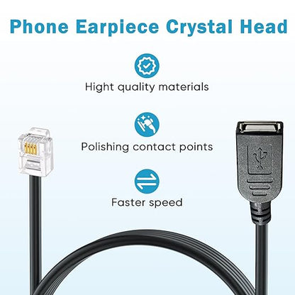 Rj11 To Usb Telephone Line Adapter, Rj11 6p4c Male To Usb Female Modem Converter, Used For Telephone Communication, Fax Machines, Modulation And Demodulation Adapters (Rj11 male to USB female100cm)