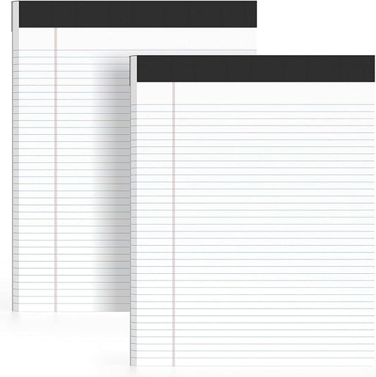 2 Pack of Legal Pads 8.5 x 11 College Ruled Writing Pads 8.5" x 11.75" Notepad 30 Sheets per Note Pads Notebook Study Back 8x11 Pads of Paper