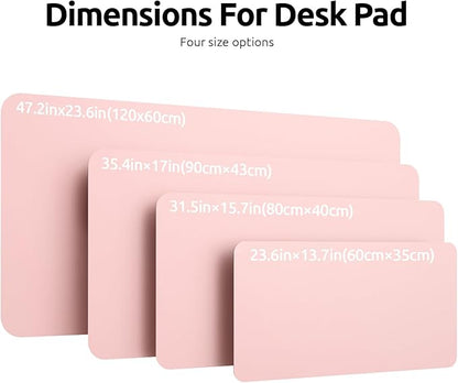 YSAGi Leather Desk Protector, Office Mat, Large Mouse Mat, Non-Slip PU Leather Blotter, Laptop Desk Pad, Waterproof Writing Pad for Office and Home (Light Pink, 31.5" x 15.8")