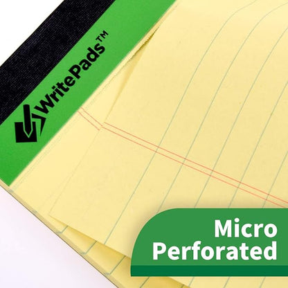 KAISA Legal Pads Writing Pads Recycled Paper Pads, 8.5"x11.75" Wide Ruled, 50 sheets/Pad 8-1/2"x 11-3/4" Large Perforated Writed Pad, White 24pads