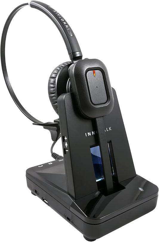 INNOTALK - Desk Phone Wireless Headset with RJ9 Adapter, 10-Hour Talk Time Handsfree Phone Headset, Office Phone Headset for Desk Phone, 300 Ft. Long Range Wireless Headset, W780